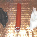 Melted Polyethylene and intact Durapoly Tubying